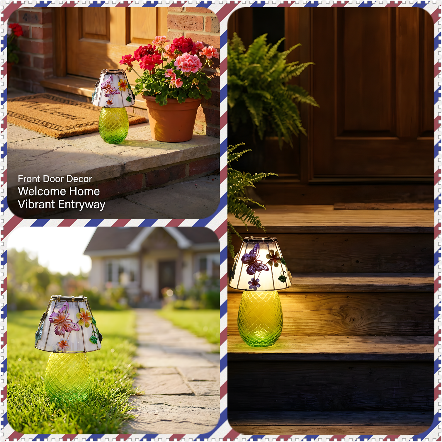 ChexLizard Butterfly Solar Garden Light, Waterproof Tabletop Solar Lamp, Cordless Outdoor Decor for Patio Porch Yard and Balcony